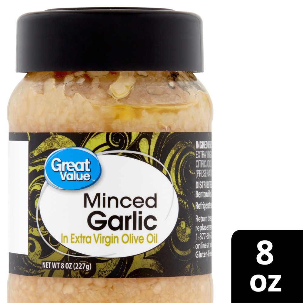 Great Value Minced Garlic in Extra Virgin Olive Oil, 8 oz