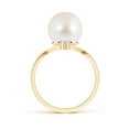 thumbnail image 2 of Angara Freshwater Cultured Pearl Chevron Ring with Diamond in 14K Yellow Gold for Women | June Birthstone Jewelry for Her, 2 of 7
