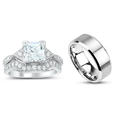  His  and Hers  Wedding  Ring  Set Matching Wedding Bands  for 