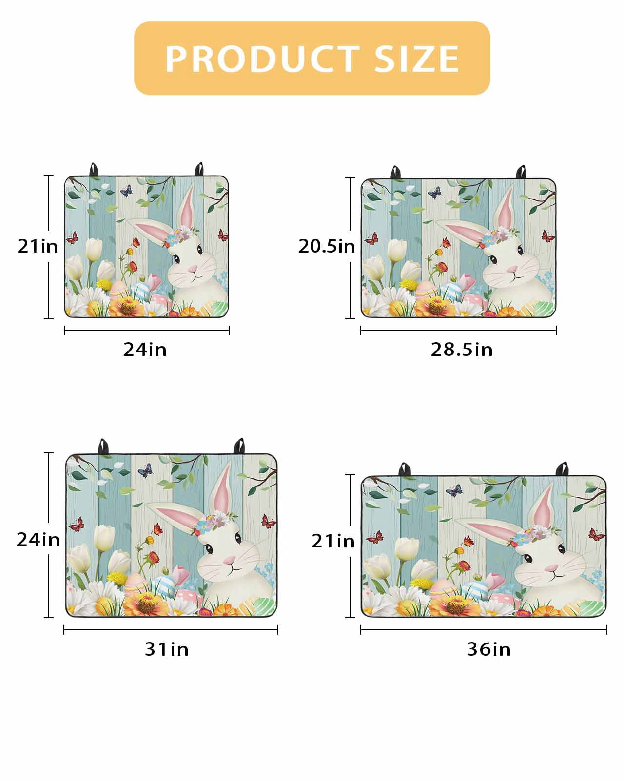 Large Induction Cooktop Protector Mat Easter Stove Top Covers for Electric Stove, Spring Watercolor Bunny Eggs Tulip Wooden Grain Decorative Stove Burner Cover Mats, Glass Top Stove Cover