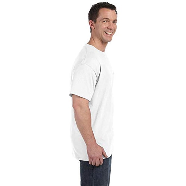 Hanes Men`S Tagless Comfortsoft Pocket TShirt White LUMTSH5590