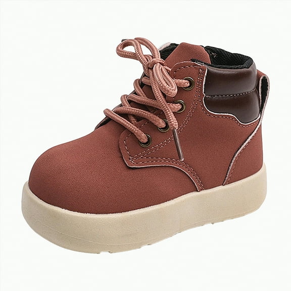 Gvdentm Toddler Boots Boys Boys and Girls Lace Up Zipper Outdoor Ankle Boots(Toddler/Little Kids)(Pink,7)