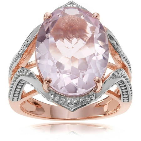 Brinley Co. Women's Pink Amethyst 14kt Rose Gold-Plated Sterling Silver Fashion Ring