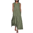 thumbnail image 2 of Plus Size Women Dress , Women's Summer Sexy Fashion Printing Sleeveless V-Neck Dress(Army Green,L), 2 of 5