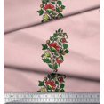 thumbnail image 3 of Soimoi Modal Satin Fabric Leaves & Floral Block Print Fabric by The Yard 42 Inch Wide, 3 of 3