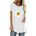 thumbnail image 2 of Womens Tops Women's Long Printed Spring/Summer Round Neck T Shirt Shirts for Women, 2 of 4