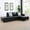 Black - Right Chaise, variant on Modular Sectional Sofa, Leather L Shape Sleeper Sofa Couch with Chaise for Living Room Furniture Sets, Black