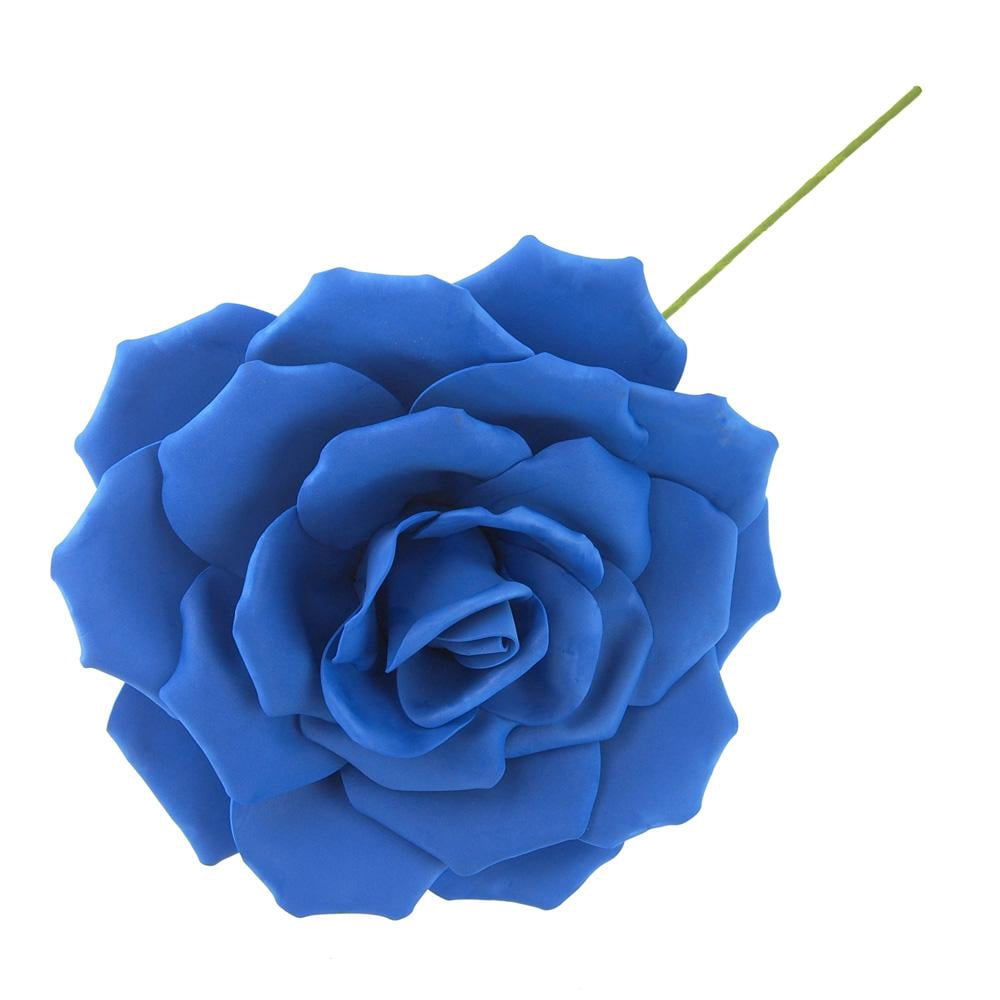 Rose Foam Flower with Stem, Royal Blue, 13-Inch - Walmart.com - Walmart.com