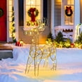 thumbnail image 2 of Xinwanna 3D Christmas Reindeer Decoration Battery Operated Prelit Iron Reindeer with 30 LED Lights Outdoor Indoor Lighted Standing Deer for Garden Yard Lawn (Type B), 2 of 13