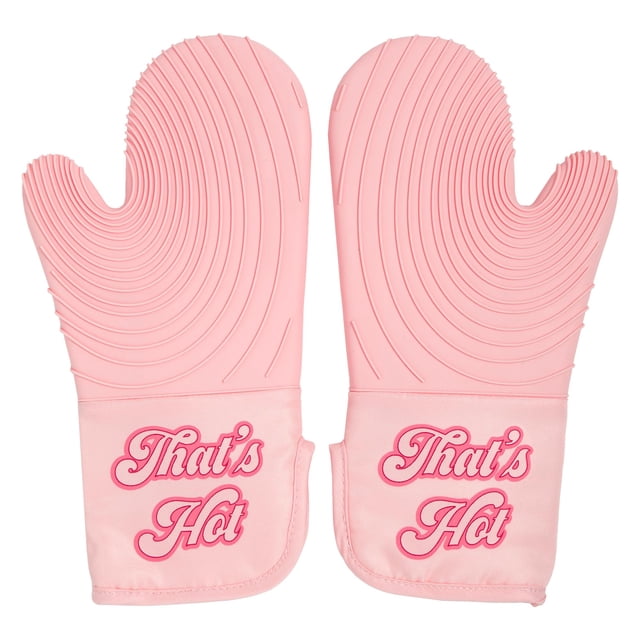 Paris Hilton - Juego de Manoplas para Horno con diseño icónico Que es Caliente, Resistentes al Calor con agarres de Silicona con Textura Antideslizante, Juego de 2 Piezas, Color