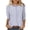 za-Blue, variant on Hvyesh Women Plus Size Linen T Shirt 3/4 Sleeve Tunic Blouses Casual Crewneck Solid Color Tops Cotton Linen Work Blouse