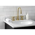 thumbnail image 2 of Kingston Brass KS2987ZX Millennium Widespread Bathroom Faucet with Brass Pop-Up, Brushed Brass, 2 of 8