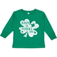 thumbnail image 3 of Inktastic Happy St. Patrick's Day Shamrock Silhouette in White Boys or Girls Long Sleeve Toddler T-Shirt, 3 of 5