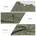 thumbnail image 5 of BLTIBY Mens Summer Linen 2 Piece Outfits V Neck Short Sleeve T-Shirts and Drawstring Shorts Casual Loose Beach Loungewear with Pockets Army Green S, 5 of 9