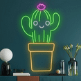 thumbnail image 3 of Glowneon Cactus w/ Flower Neon Signs, Plan Flower Shop Wall Decor, 3 of 4