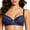 A-Dark Blue#55, variant on Plus Size Underwire Bra for Women Lace Trim Push Up Bras Polka Dot Print Smoothing Bralettes Everyday Dressy Casual Bras White 80C