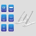 thumbnail image 2 of Laptop Tablet Stand   Lightweight Adjustable Aluminum Laptop Computer Stand  Ergonomic Foldable Portable Desktop Tray, 2 of 8