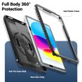 thumbnail image 2 of Case for iPad 10th Gen 10.9" 2022 A2757/A2777/A2696, Silicone PC Protective Cover with Pencil Holder Shoulder Strap & 360 Degree Rotating Hand Strap Kickstand 2 In 1 Case Cover, Black, 2 of 10