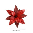 thumbnail image 3 of HomeKingdee Poinsettia Flowers - Red Glittered Poinsettia Clip On Ornaments - Christmas Decorations - Decorative Floral Accessories, 3 of 6