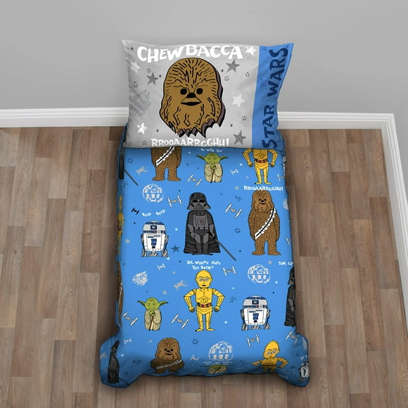 Juego de ropa de cama para niños pequeños Disney Star Wars New Again, 4 piezas
