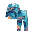 thumbnail image 1 of Fotbe Colorful Underwater Plant Turtle Pijama de Hombre con Estampado de Manga Larga, Conjunto de 2 Piezas, Ropa de Dormir Suave y Cómoda con Bolsillos-Small, 1 of 7