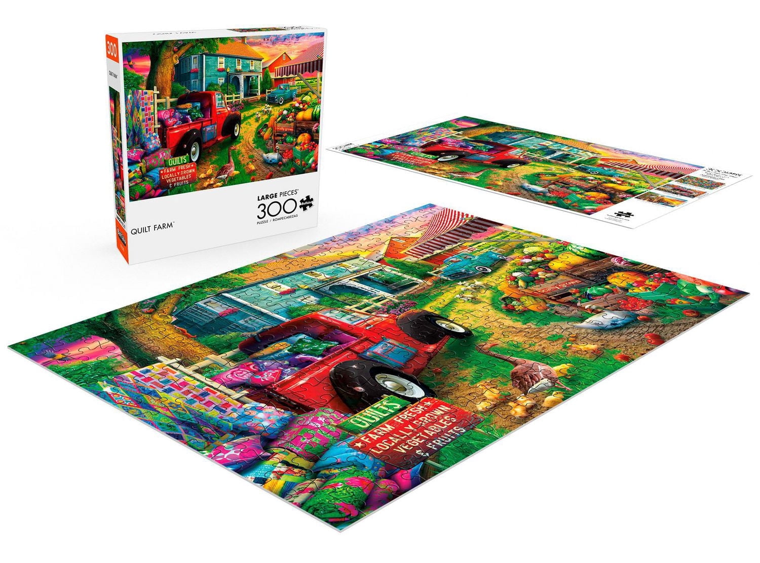 Buffalo Games - Large Piece - Quilt Farm - 300 Piece Jigsaw Puzzle