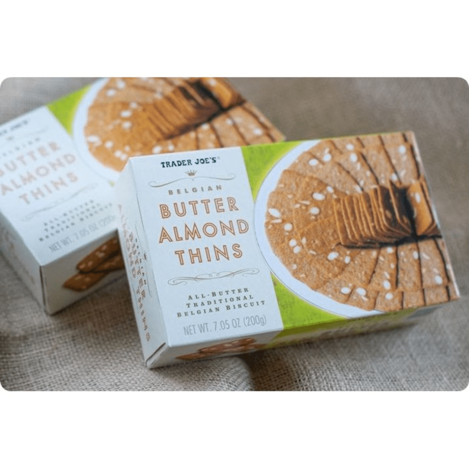 Trader Joe's Belgian Butter Almond Thins 7.05 oz- Pack of 2