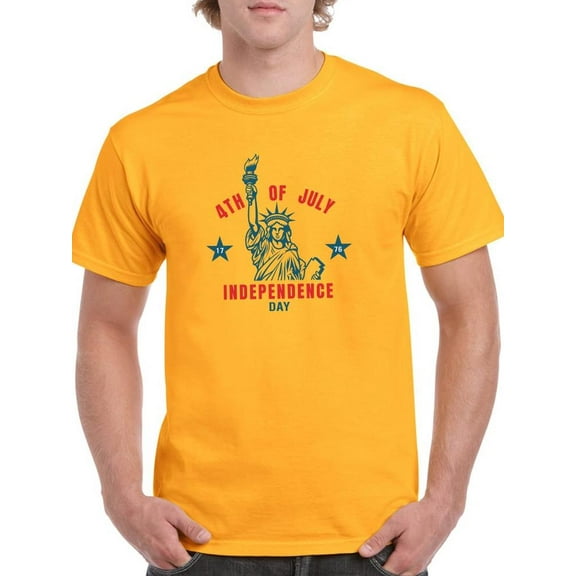 Happy 4Th July Statue T-Shirt Men -Image by Shutterstock, Male 4X-Large