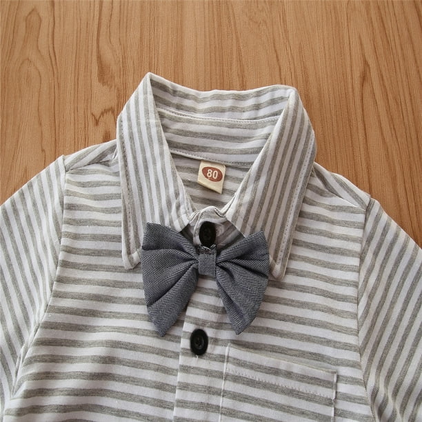 Tenue de Gentleman pour Bébé Garçon avec Nœud Papillon Chemise