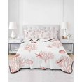 thumbnail image 2 of Twin Quilt Bedding Set, Ocean Red Coral Reversible Summer Quilt 3 Pieces, Summer Coastal Starfish Conch Nautical Lightweight Bedspreads Coverlets with 2 Pillow Shams for All Seasons, 2 of 5