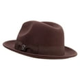 thumbnail image 2 of Big Size Wool Felt Upbrim Panama Hat - Brown XL-2XL, 2 of 5