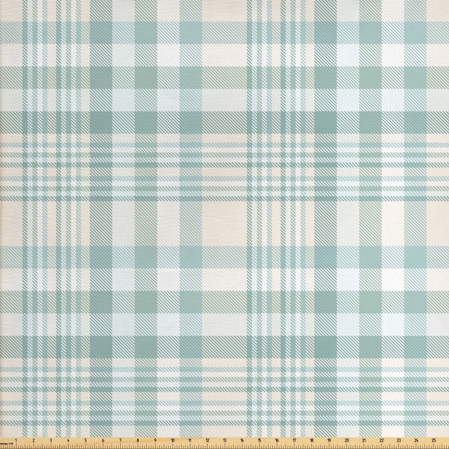Muted Colors Fabric by The Yard, Continuous Concept Pastel Plaid Layout