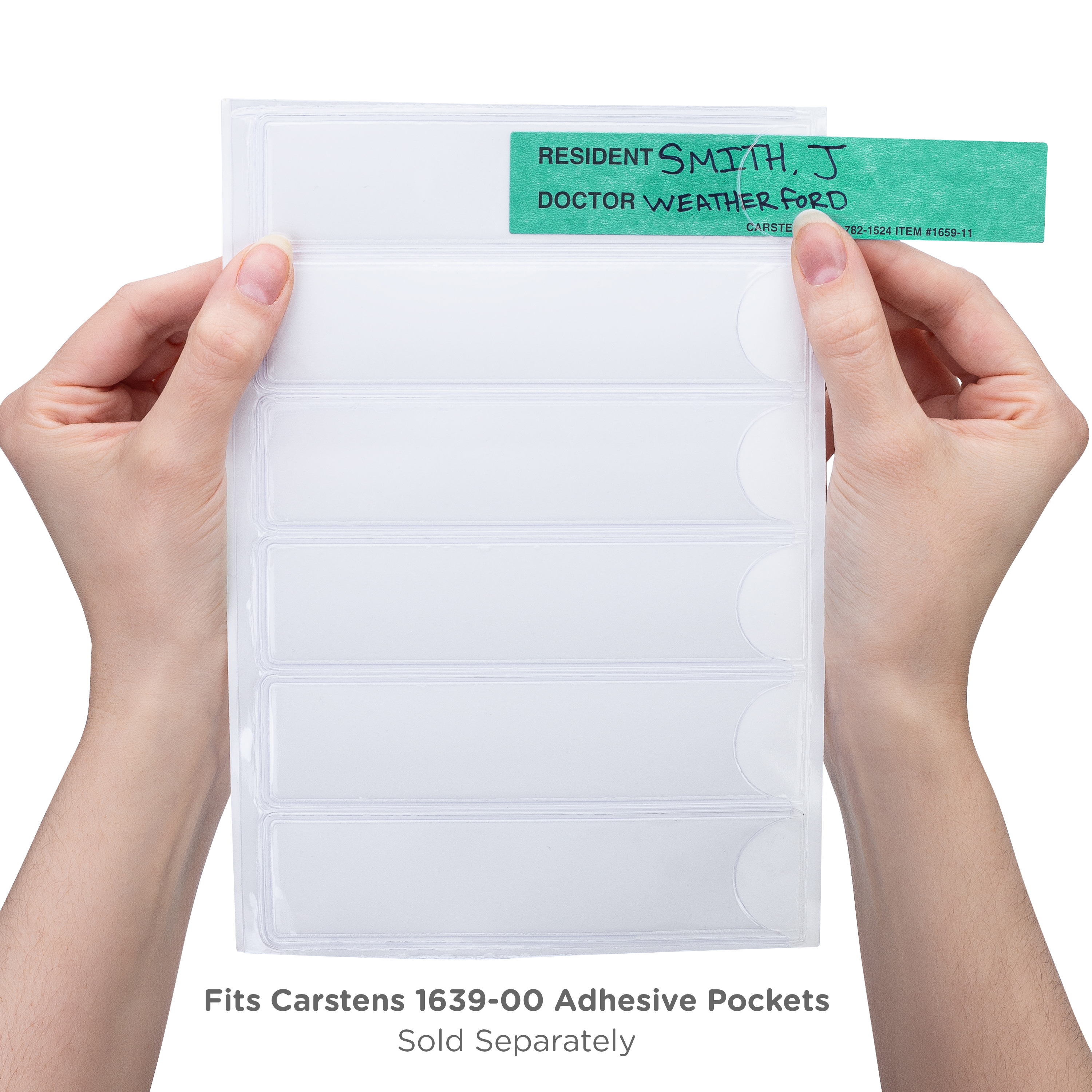 Carstens - Aqua Resident / Doctor Preprinted ID Cards for 1.5 – 4” Ring Binder Spines - Pack of 100 (1659-13) - Ideal Medical Record Labels for 3 Ring Binders