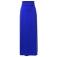 thumbnail image 1 of A2Y Women's Basic Foldable High Waist Floor Length Maxi Skirts Denim Blue 3XL, 1 of 5