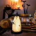 thumbnail image 5 of RBCKVXZ Halloween Decorations, Light Up Ghost in Glass Cloche, Cute Standing Ghost Statue with Light for Home, Kitchen, Mantel, Tabletop, Party and Holiday Decorations (Black,8.5"), 5 of 6