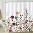 thumbnail image 4 of Watercolor Floral Shower Curtain for Bathroom Flower Plant Wildflower Decorative Bath Curtain 72 x 72 Inch Polyester Waterproof Bathroom Curtain with 12 Hooks, 4 of 6
