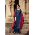 thumbnail image 2 of Stitched Indian Designer Salwar Kameez Dresses Pakistani Trouser Pant Outfits ( Blue, L - 42 ), 2 of 5