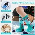 thumbnail image 4 of Kid's Ski Socks, 2 Pairs Long Thick Ski Socks with Featuring Snowman and Sunrise Patterns, Suitable for Boys' and Girls' Aged 3-12 Year, 4 of 7