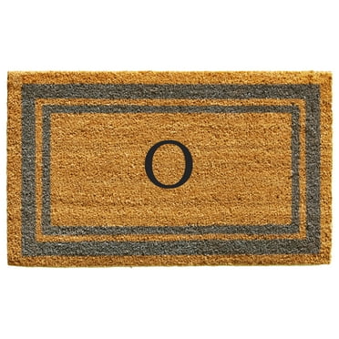 Periwinkle Border Monogram Doormat (Letter O)