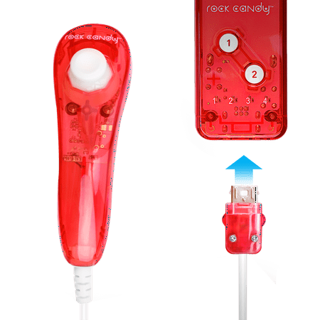 PDP Rock Candy Wii/Wii U Control Stick Controller, Stormin' Cherry, 8580R