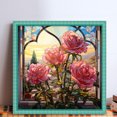 thumbnail image 2 of (szx2552) Hilo algodón ecológico bordado 11CT 3 hebras impresión 50*50cm pintura vidrio-Ventana rosa kit serie flores punto cruz, 2 of 9