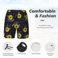 thumbnail image 5 of Haiem Sunflowers Mens Swim Trunks with Compression Liner 2 in 1 Swimming Shorts Stretch Swimwear Quick Dry,Board Shorts-Small, 5 of 9