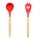 thumbnail image 1 of Juego de utensilios de cocina de silicona de 2 piezas, utensilios de cocina de madera fáciles de limpiar, utensilios de cocina antiadherentes, 1 of 5