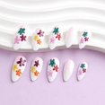 thumbnail image 2 of Uñas postizas adhesivas KSTBJN, almendra mediana, florales, 24 piezas, 2 of 7