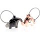 thumbnail image 1 of 1 par de llaveros de oro negro y rosa, llavero con colgante de cadena de elefante desmontable para parejas, amantes, regalo de San Valentín, llavero de aleación de zinc brillante, 1 of 5