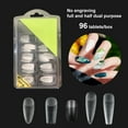 thumbnail image 1 of Trayknick 96Pcs/Box Seamless Nail Tips Ladder Shape Ultra Thin Water Drop Fold Transparent Frosted Tip for Manicure, 1 of 13