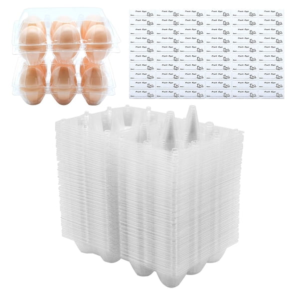 Cartones para huevos BULKBUY de plástico transparente ecológico, 60 paquetes