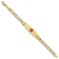 thumbnail image 2 of Bracelet Médical en Or Jaune 14K Forme Diamant Doux Émail Rouge Semi-Solide, 2 of 3
