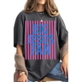 thumbnail image 4 of Striped Big Jesus Fan Christian Graphic Casual T-Shirt for Women, 4 of 6