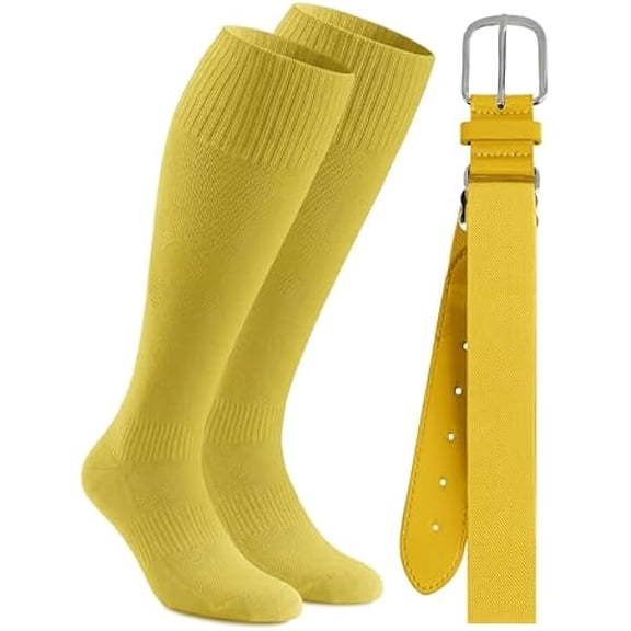 Eryueer Baseball Socks and Belt Combo Youth Boys Adjustable Softball Football Socks and Elastic Baseball Belts for Boys Girls